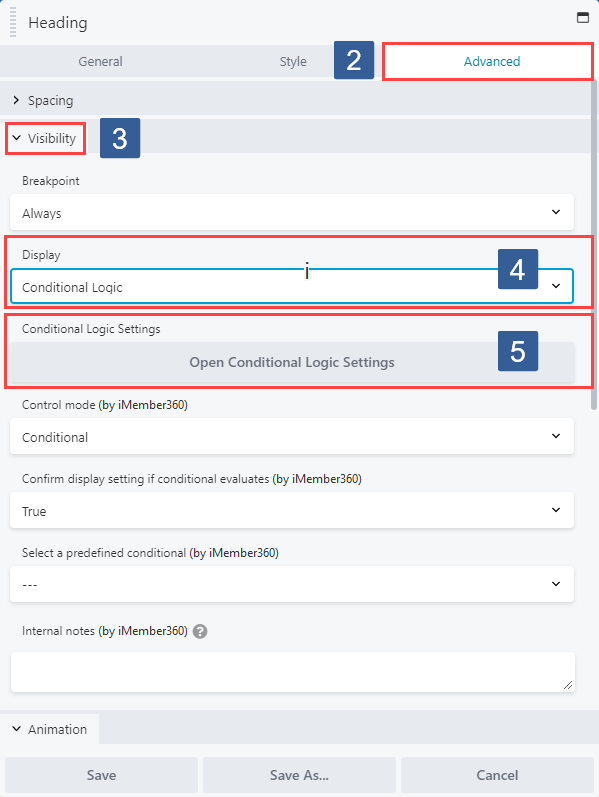 Steps to select Beaver Themer conditional logic to control Beaver Builder module/column/row display
