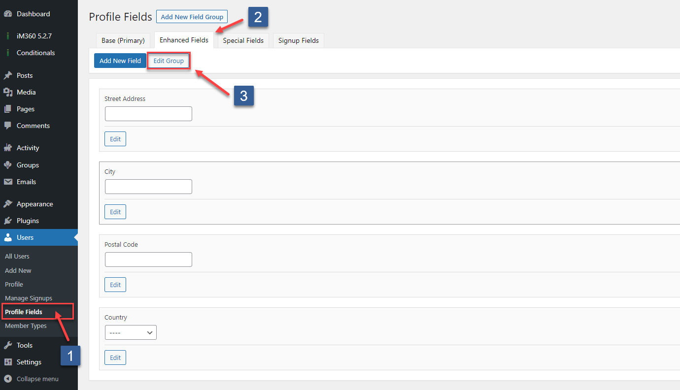 BuddyPress/BuddyBoss Field Group (Field Set) Access – Step 1
