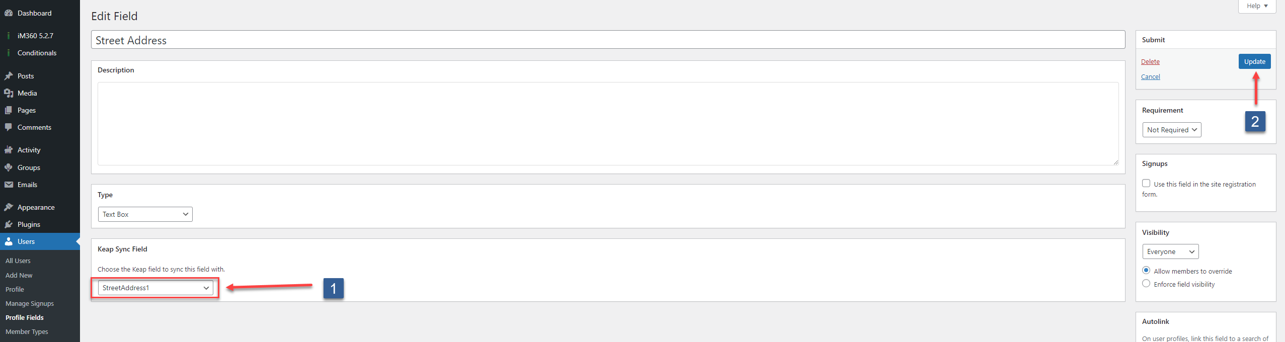 BuddyPress/BuddyBoss Field Sync – Step 2