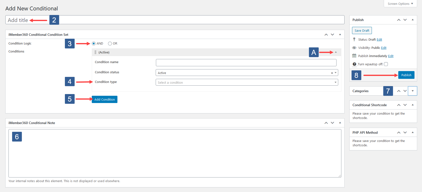 Steps for adding a condition set for a conditional