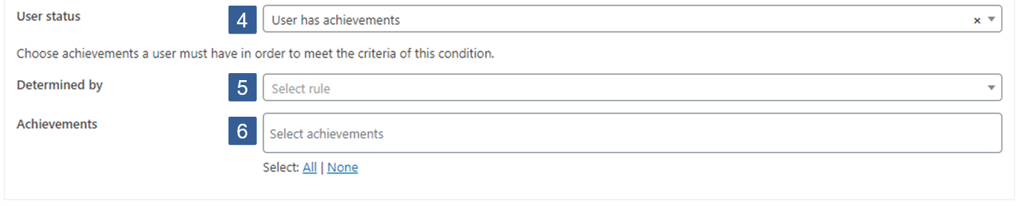Steps for specifying GamiPress user status based upon achievements and ranks