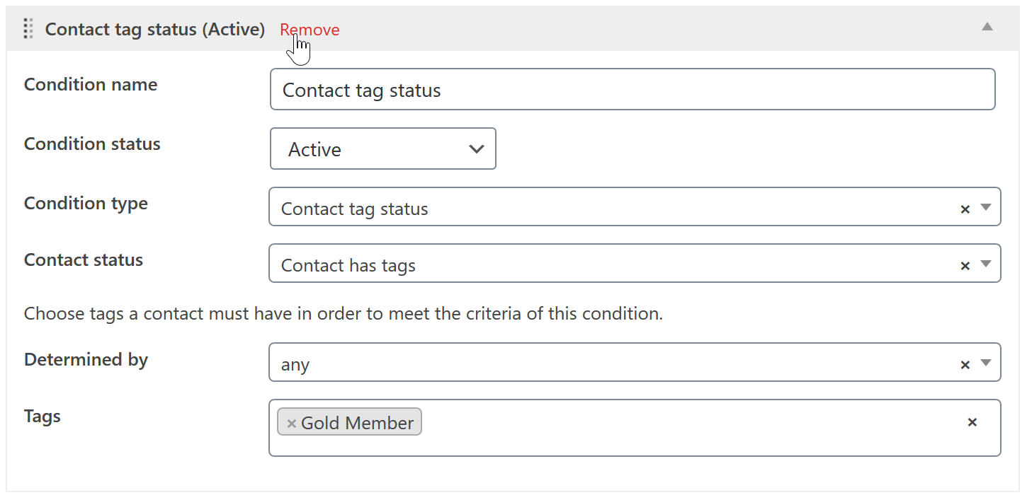 Remove conditionals condition