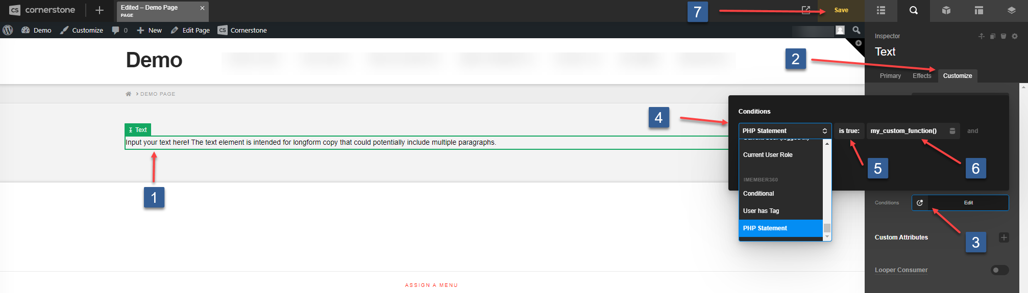 Set PHP Statement condition