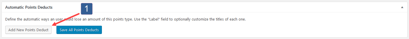 Selecting Add New Points Deduct