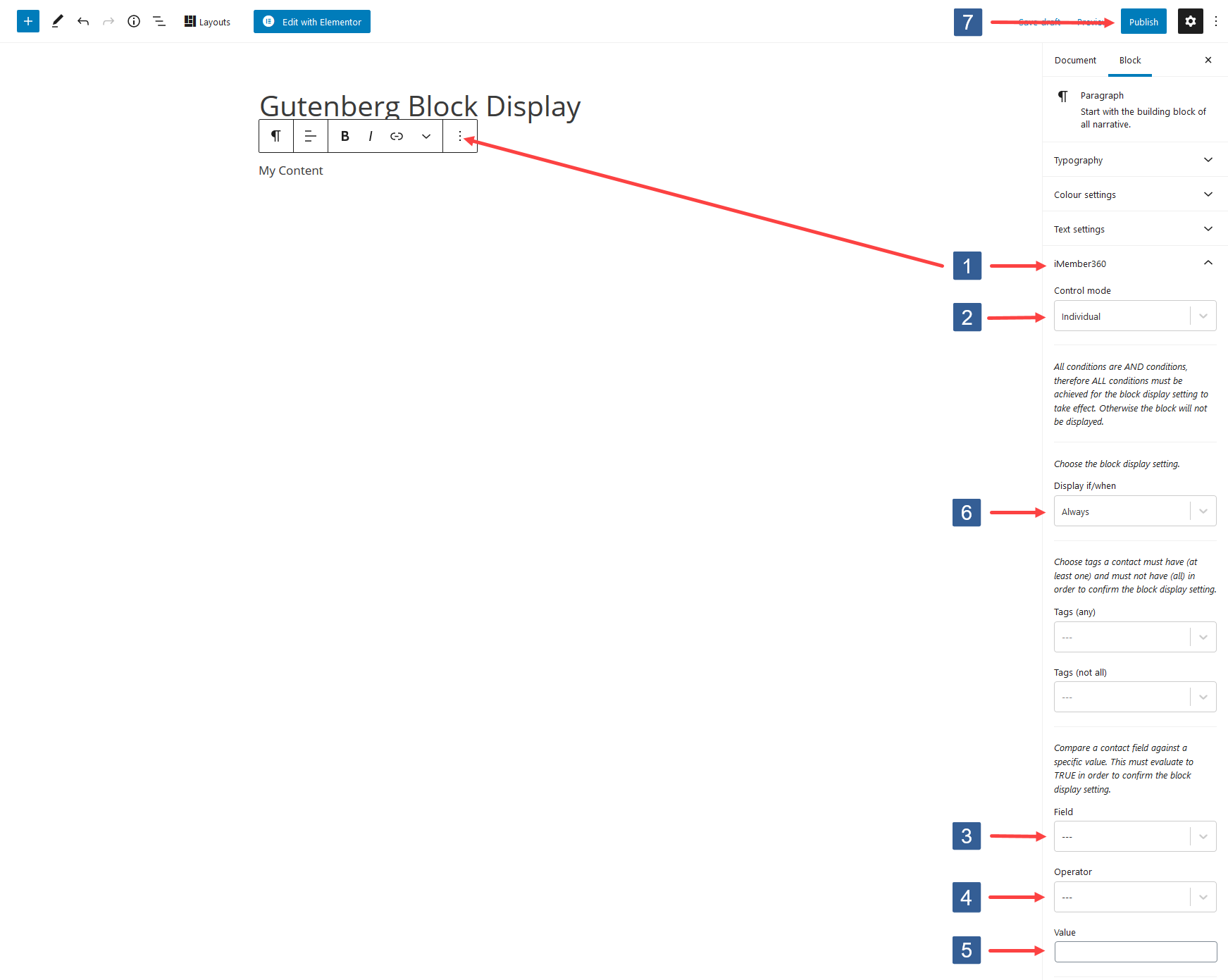 Specifying visibility conditions for block based upon Keap contact field value