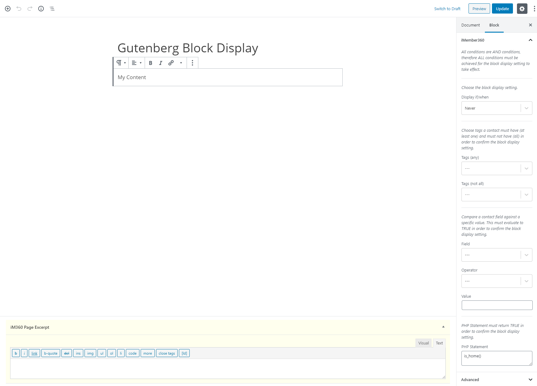 Block Display Settings Example 4