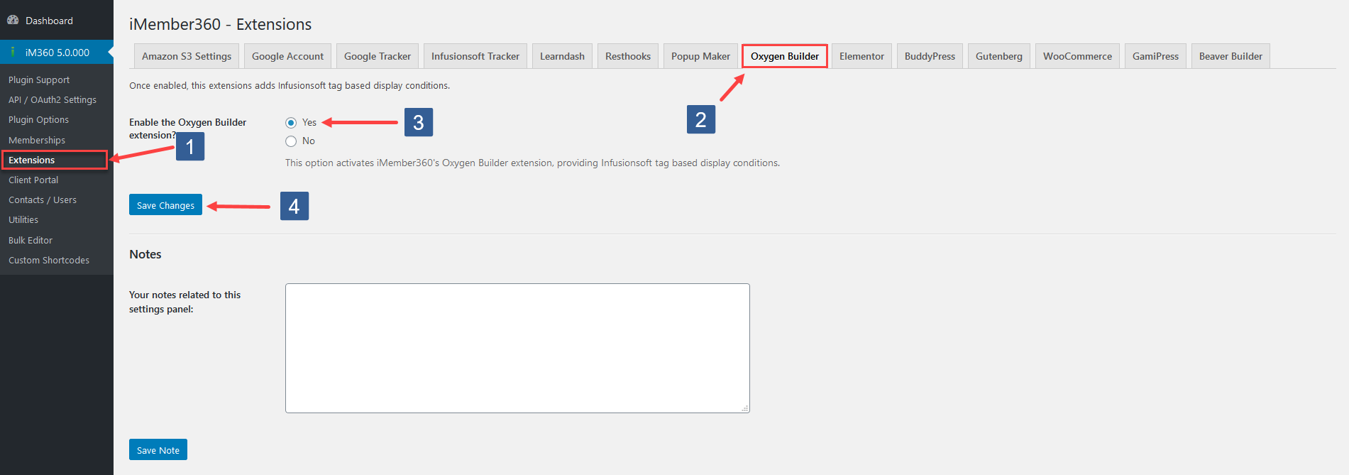 Steps to activate Oxygen Builder Extension