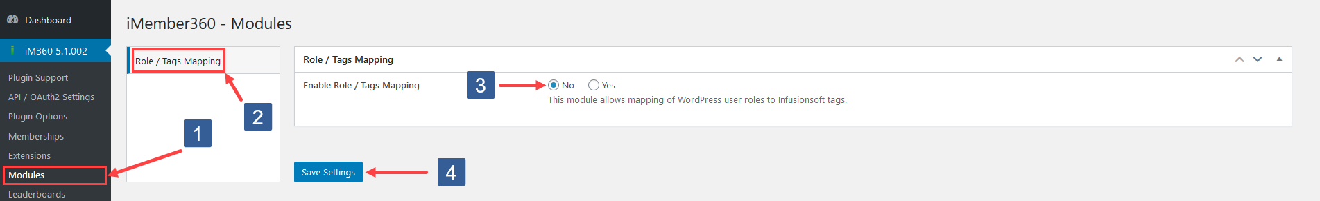 Steps to activate Role To Tags Mapping module