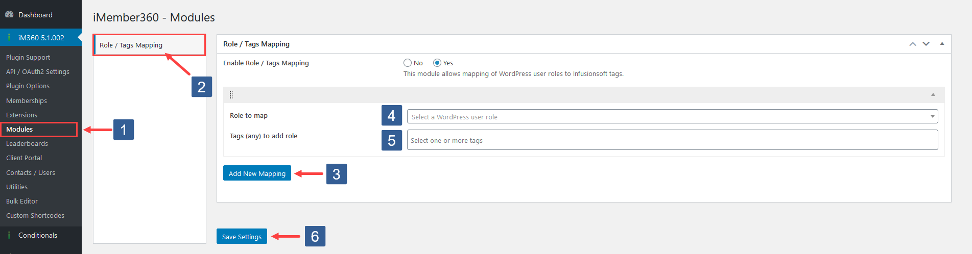 Steps to add Role To Tags Mappings
